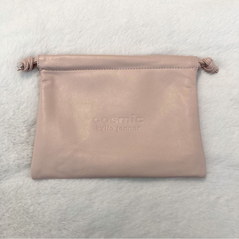 Kylie Jenner Cosmic Light Pink Faux Leather Drawstring Makeup Pouch Bag New